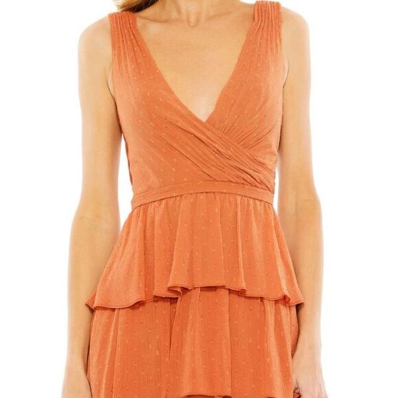 Ieena Mac Duggal 55843 Tiered Skirt Polka Dot Dress Size 12 MSRP $ 358.00 - Picture 2 of 4